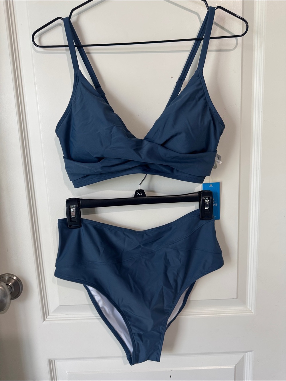 Cupshe Teal Blue Twist-Front Bikini Set